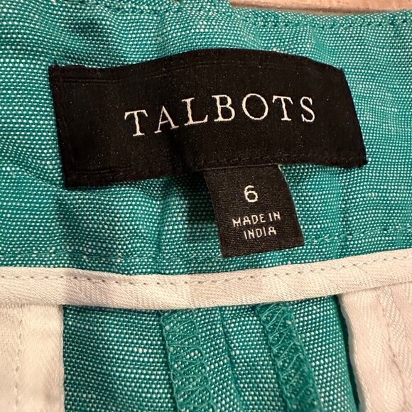 TALBOTS WOMENS GREEN LINEN SHORTS SIZE 6 - Picture 7 of 9